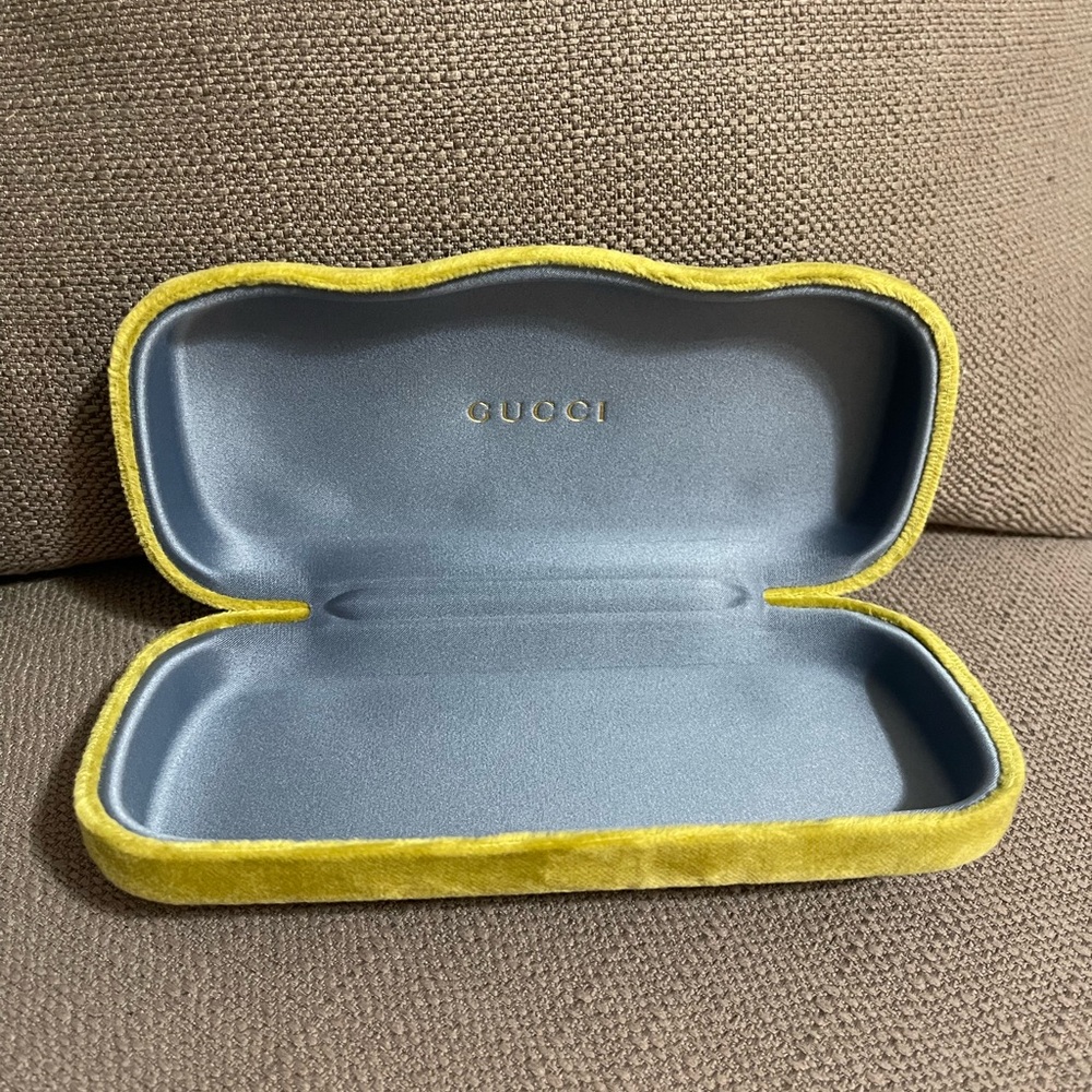 Gucci Yellow Velvet Eyewear Case